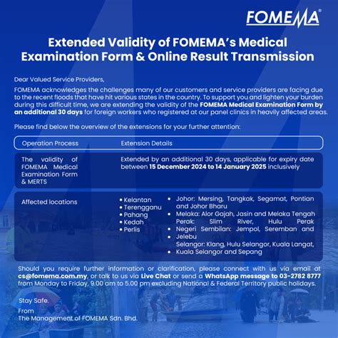 ANNOUNCEMENT Validity of .